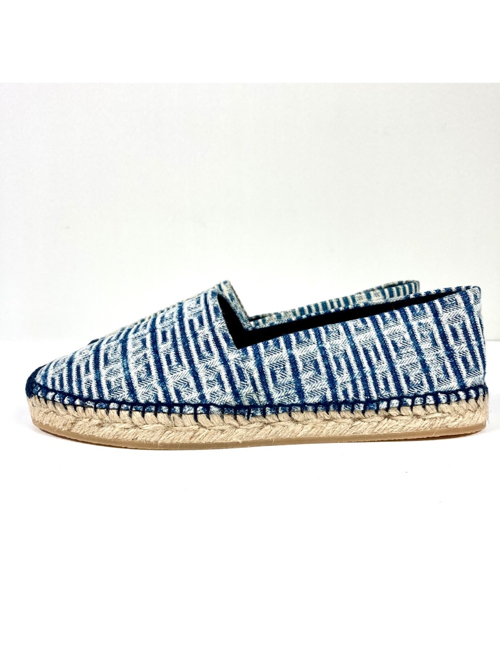 Givenchy Logo 4G Jacquard Espadrilles Flats Denim Blue 38 8 NEW Designer Luxury
